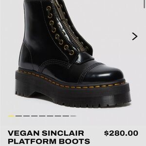 doc martens zip up black platform boots